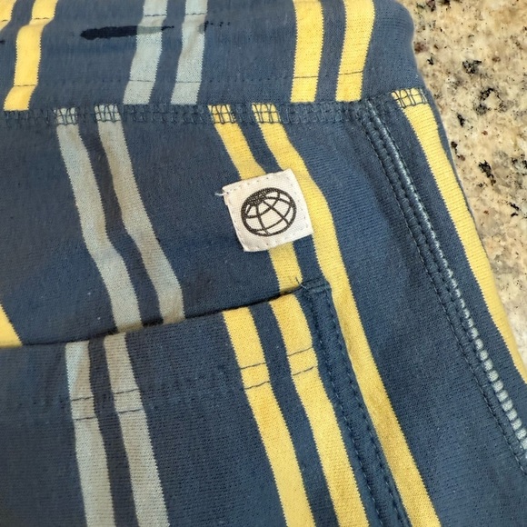 Free Planet Men's Shorts - Navy and Yellow Stripes - Picture 4 of 4